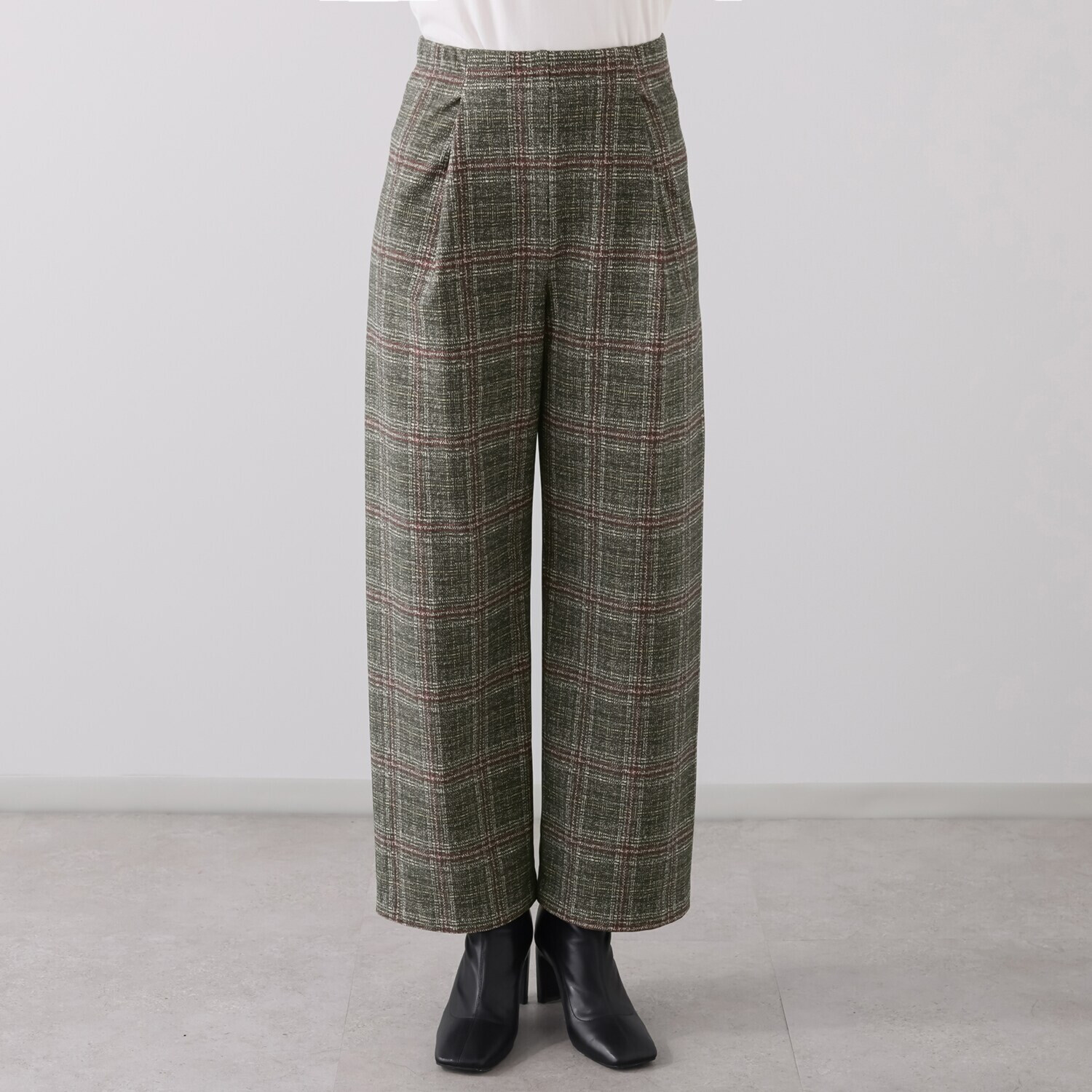 ピーツー 吸湿発熱・吸放湿 裏起毛セミワイドパンツ