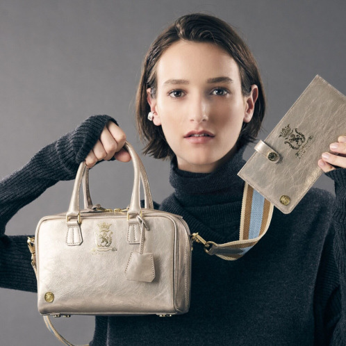 A.D.M.J. シュリンクレザーbee付きボストン A.D.M.J. シュリンクレザーbee付きボストン