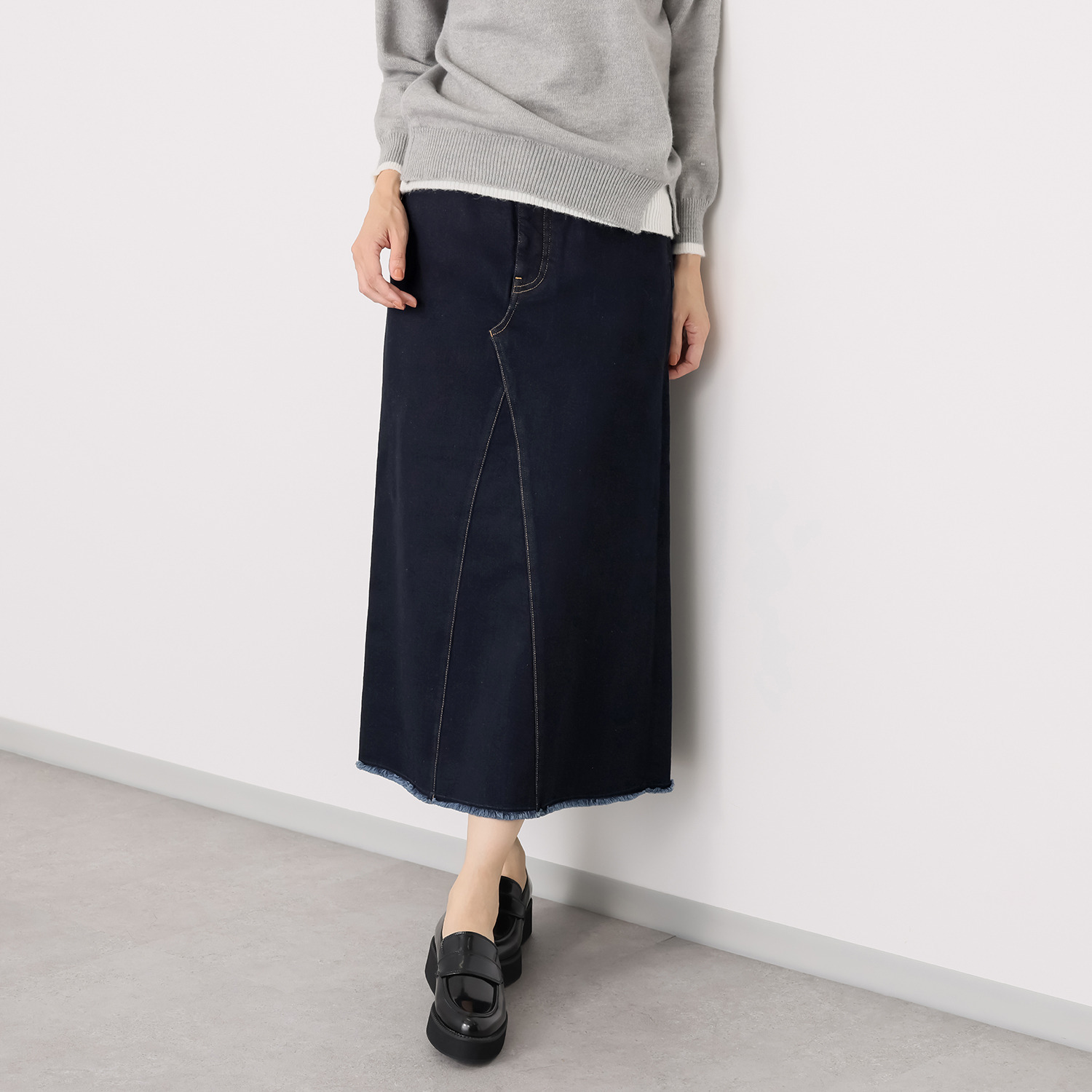 シュガーデプト 針布起毛 美脚パネルデザイン スカート