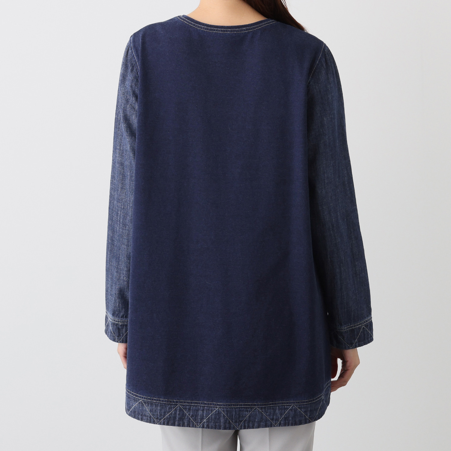 ダジュール 異素材ドッキング デニムチュニック