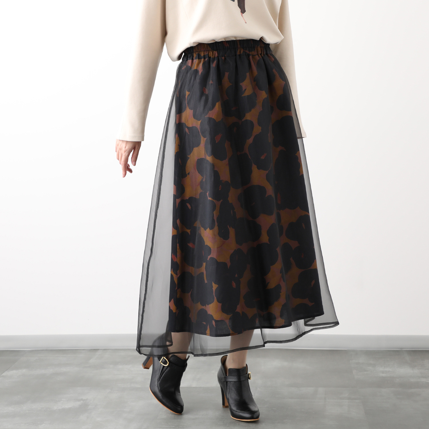 アリュメット シアーフラワースカート