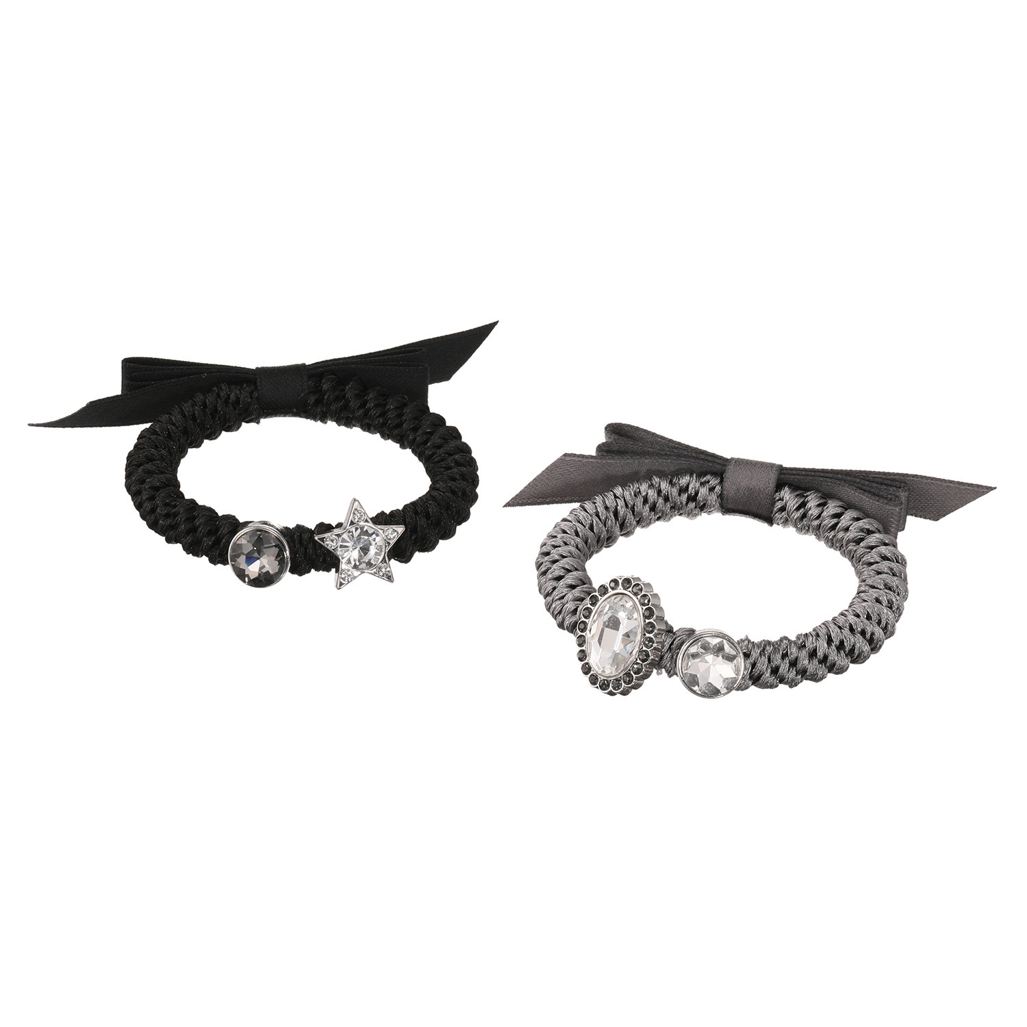 メイドバイスターズ ビジューモティーフ＆ サテンリボン付 静電気対策ブレスレット ２本セット