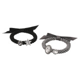 メイドバイスターズ ビジューモティーフ＆ サテンリボン付 静電気対策ブレスレット ２本セット