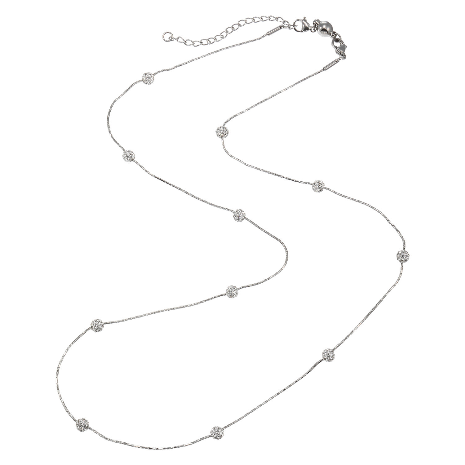 エービーステン ステンレス ビジュウ ミニボールチェーン ロングネックレス