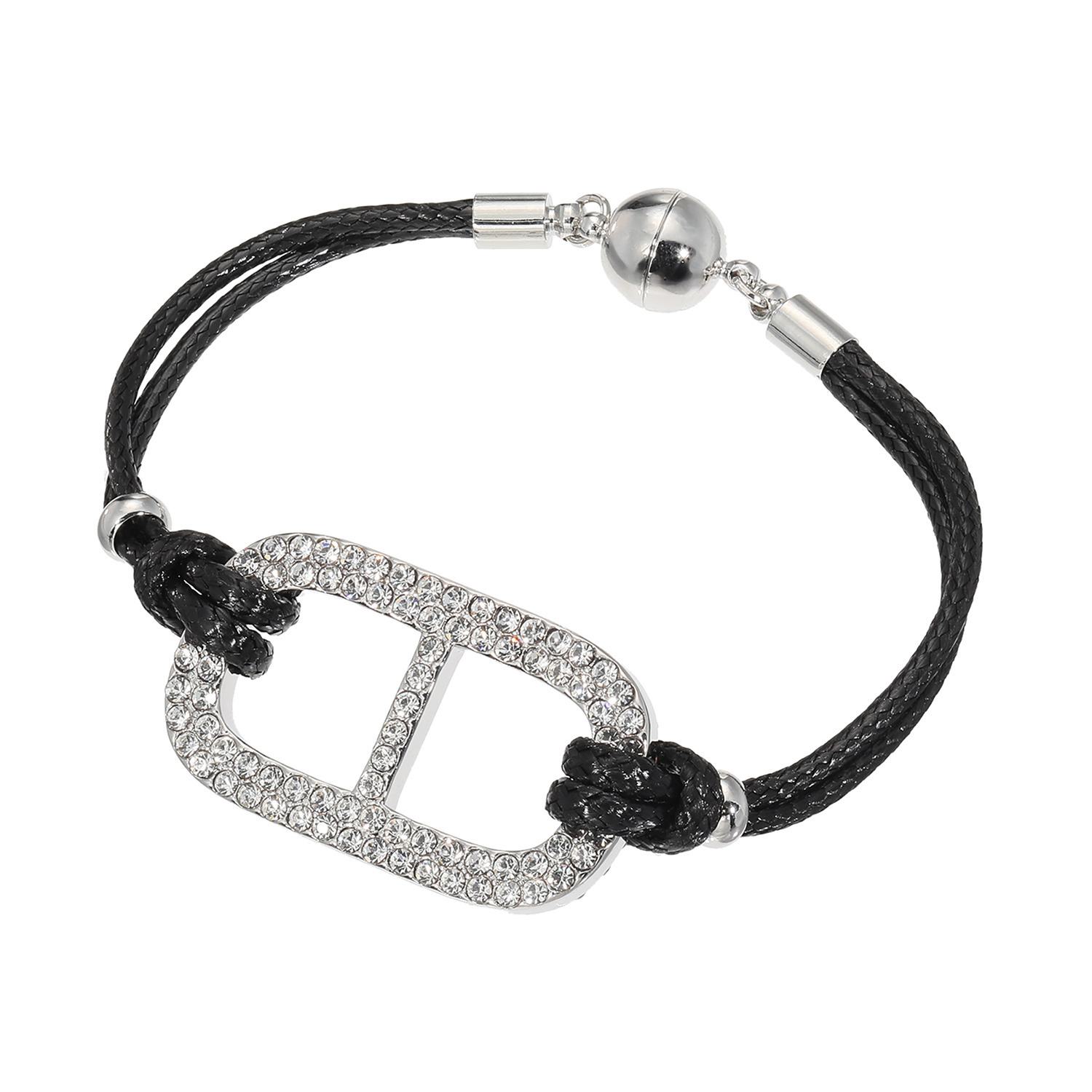 エアリーフェアリー キラキラビジュウ アンカーモティーフ ブラックコード モードスタイル マグネットブレスレット