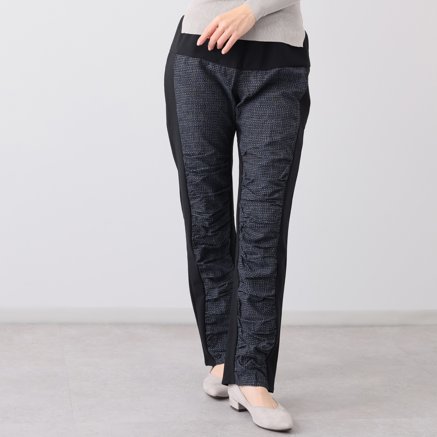 オカモト商店 ギエモン 久留米かすり ストレッチパンツ