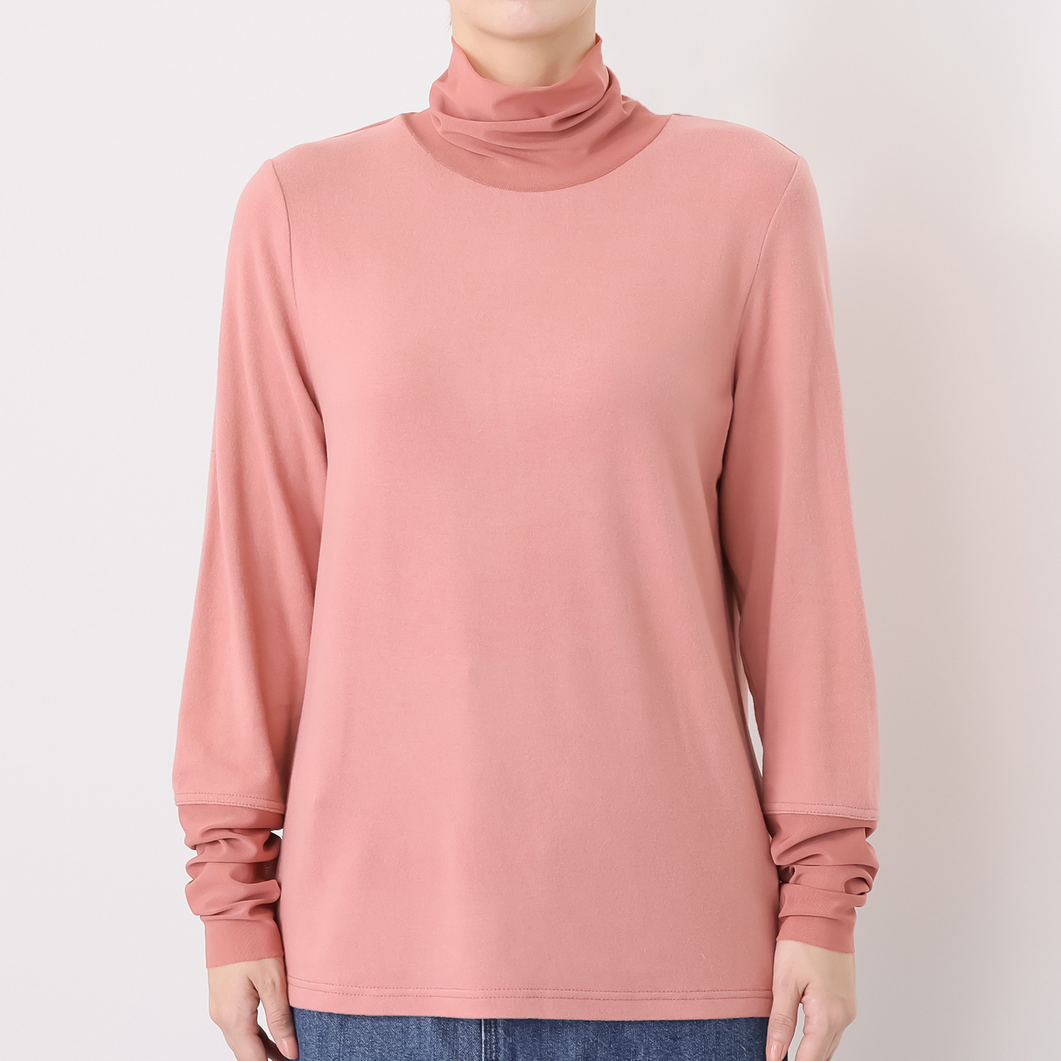 スタイル・ラヴィー ライト＆ウォーム新感覚！ 肌触り最高！ チュールアクセント なめらかプルオーバー