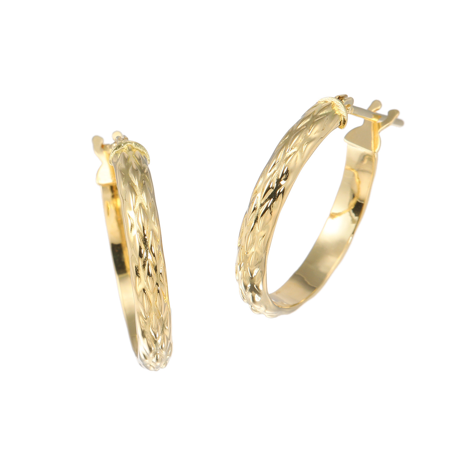 ミオ　イターリア １８Ｋ テクスチャーフープ ピアス