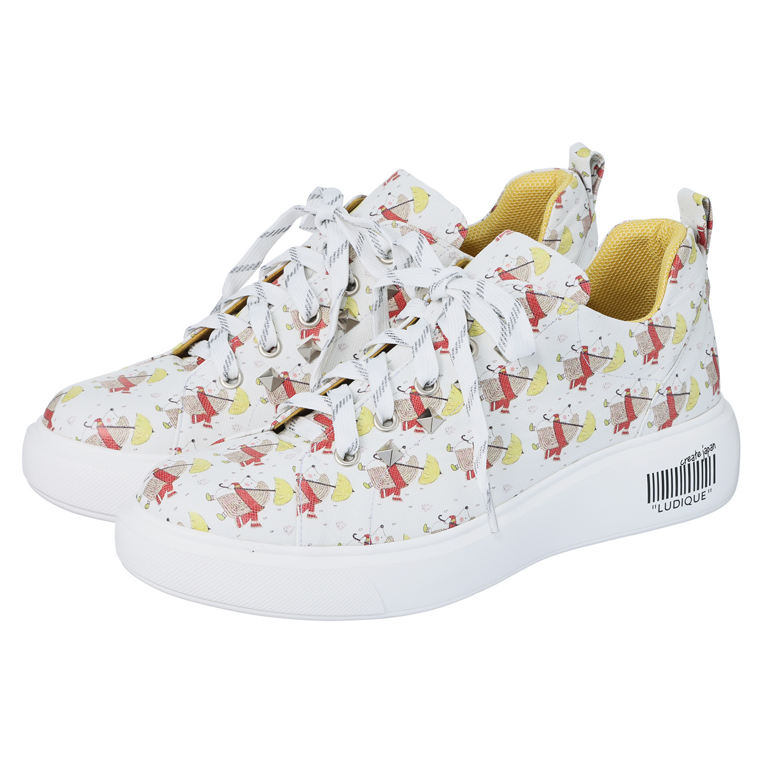 ルディック クリエイトジャパン 牛革 ハリネズミプリント スニーカー ＜ボヌールルディック＞