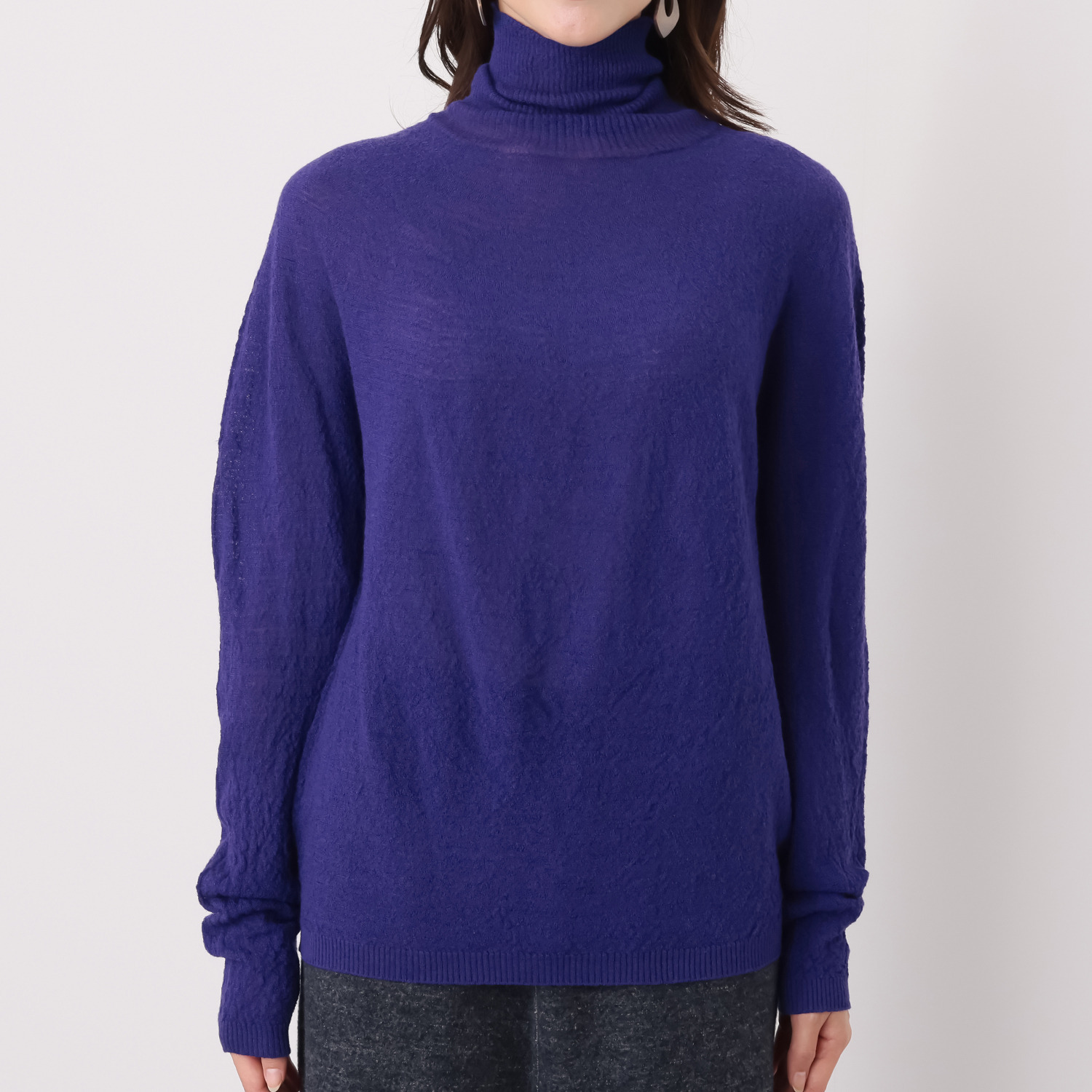 イイネス ウール混 シームレス プルオーバー