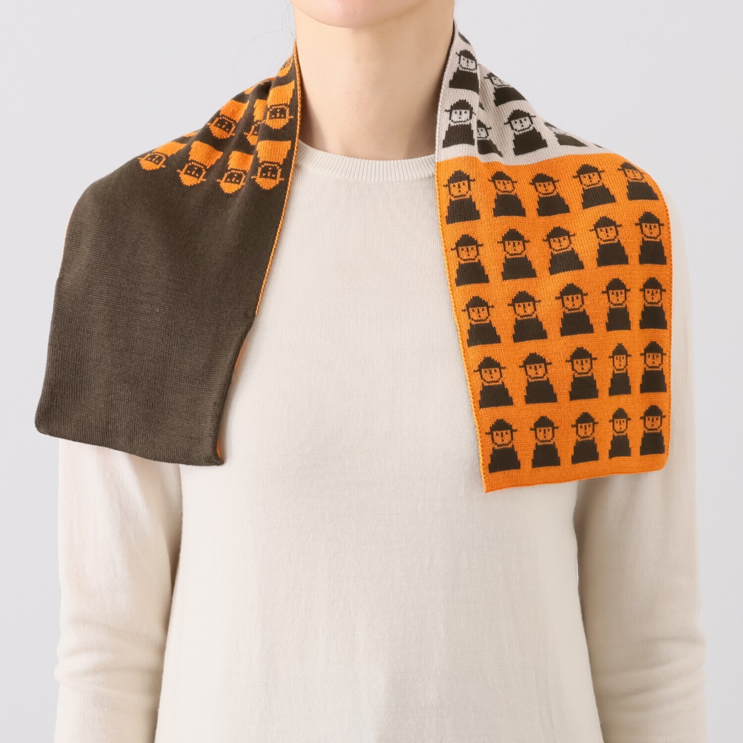 ピッコーネ アッチェッソーリ ウール１００％ リバーシブル マフラー