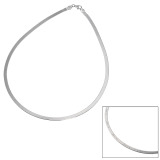 エクセラ イタリアン・シルバー ２層コーティング ヘリンボーン チェーンネックレス