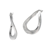 エクセラ イタリアン・シルバー ２層コーティング ウェーブデザイン フープピアス