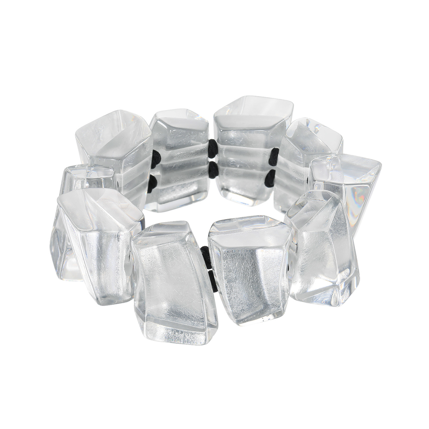 シスカ レジン シャイニーデザイン イラスティック ボリュームブレスレット