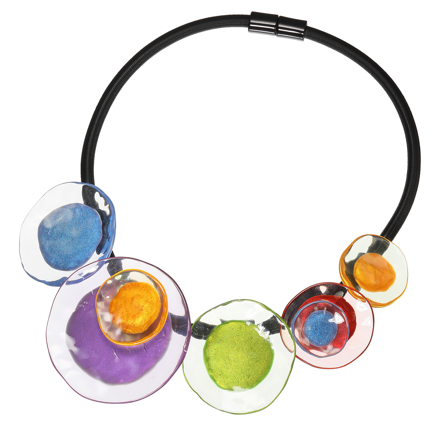 シスカ レジン ウィンターマルチカラー ロングコードネックレス