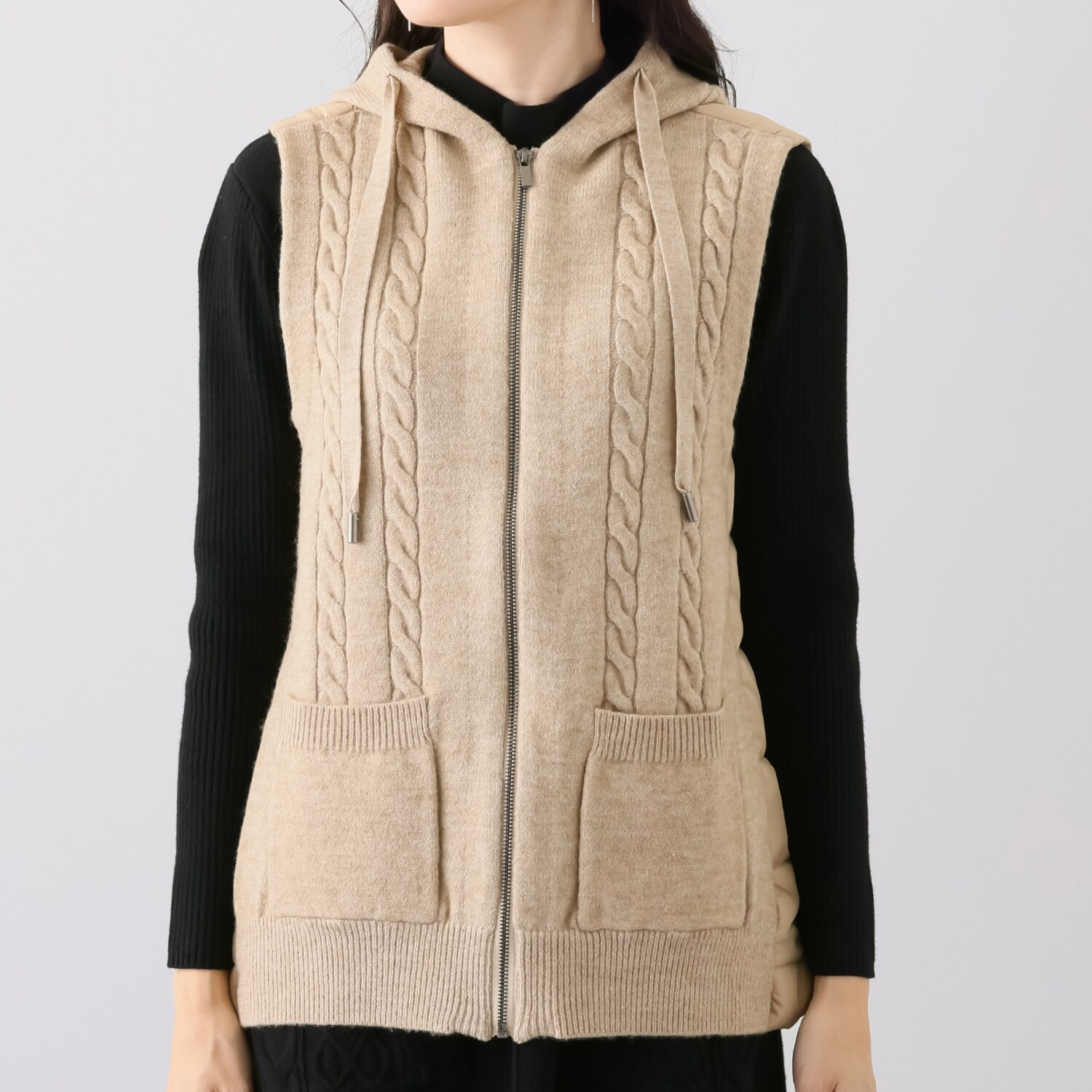 ダジュール 異素材ドッキング デザインベスト