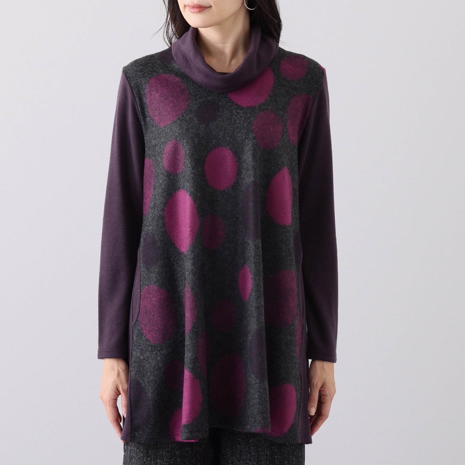 ダジュール ドットジャガード チュニックプルオーバー