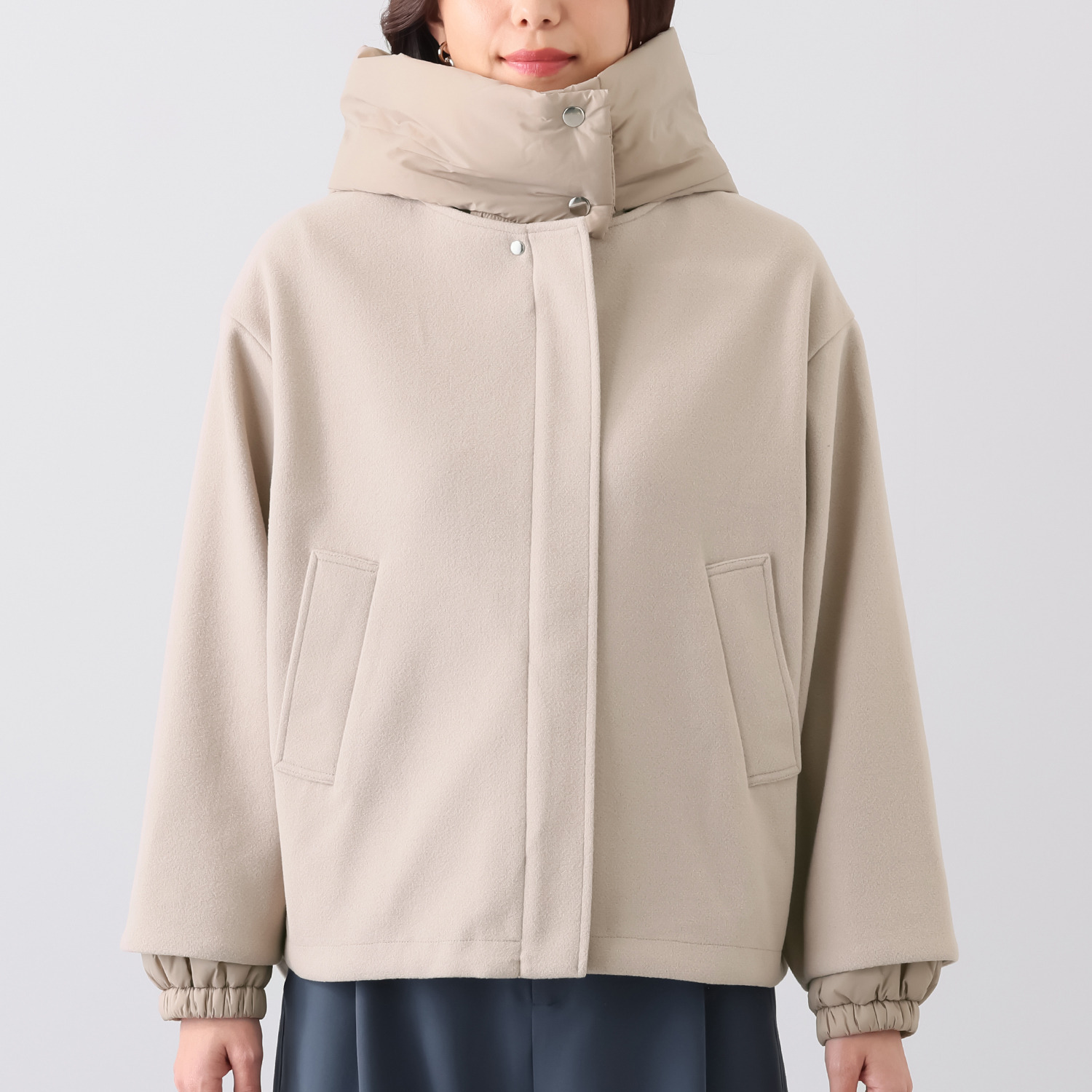 コモエリークローゼット 中綿フード付 ２ウェイブルゾン