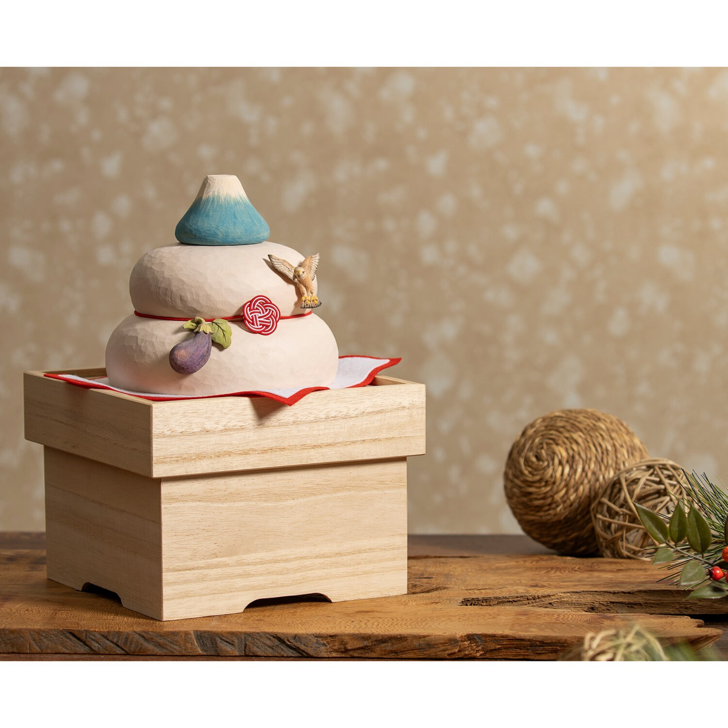 たむりん様　オーダー　鏡餅 たまふり屋 宝来宝来神社御祈祷 初夢木彫り鏡餅- ショップチャンネル