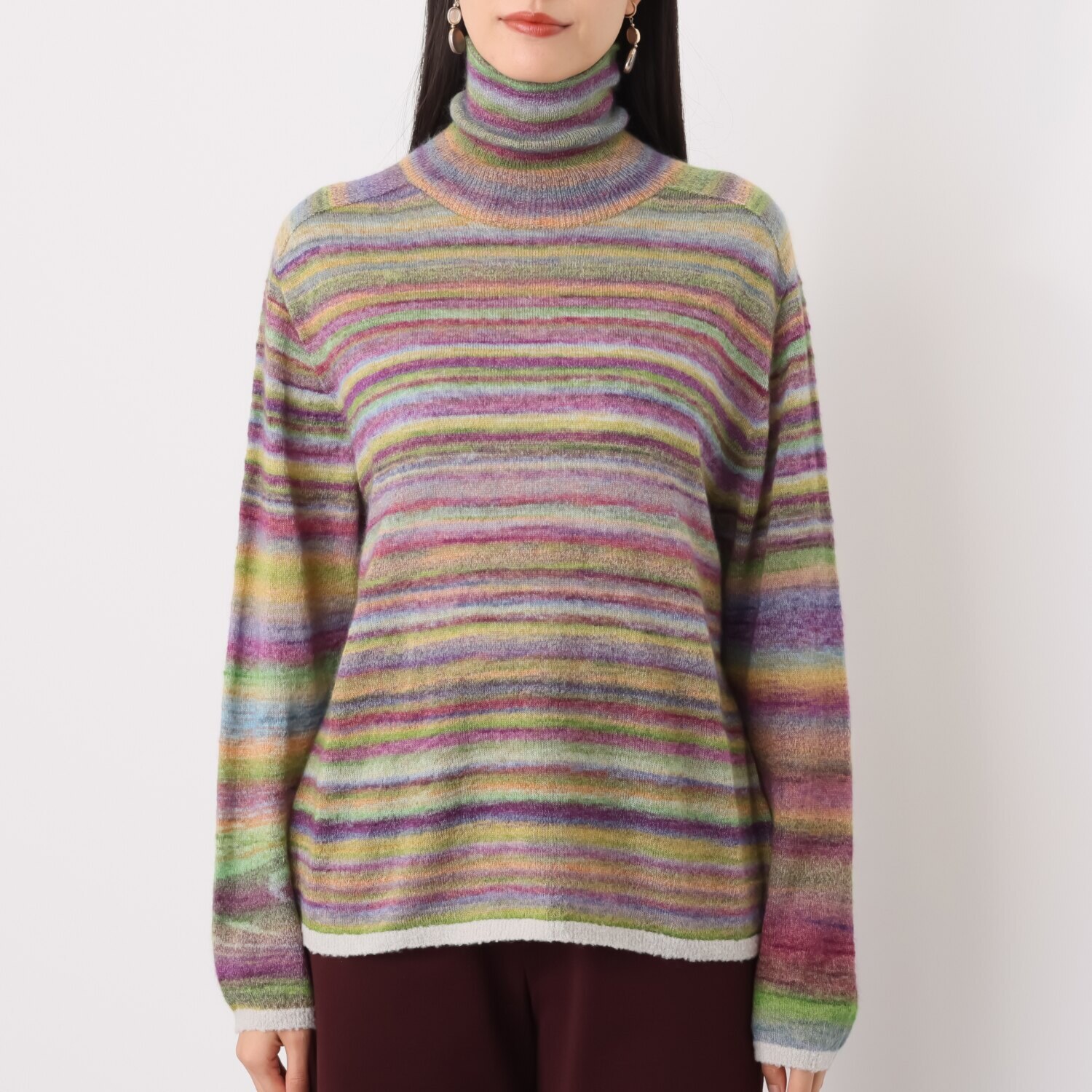 エム　アンド　キョウコ モヘヤ混 グラデーション ニットプルオーバー