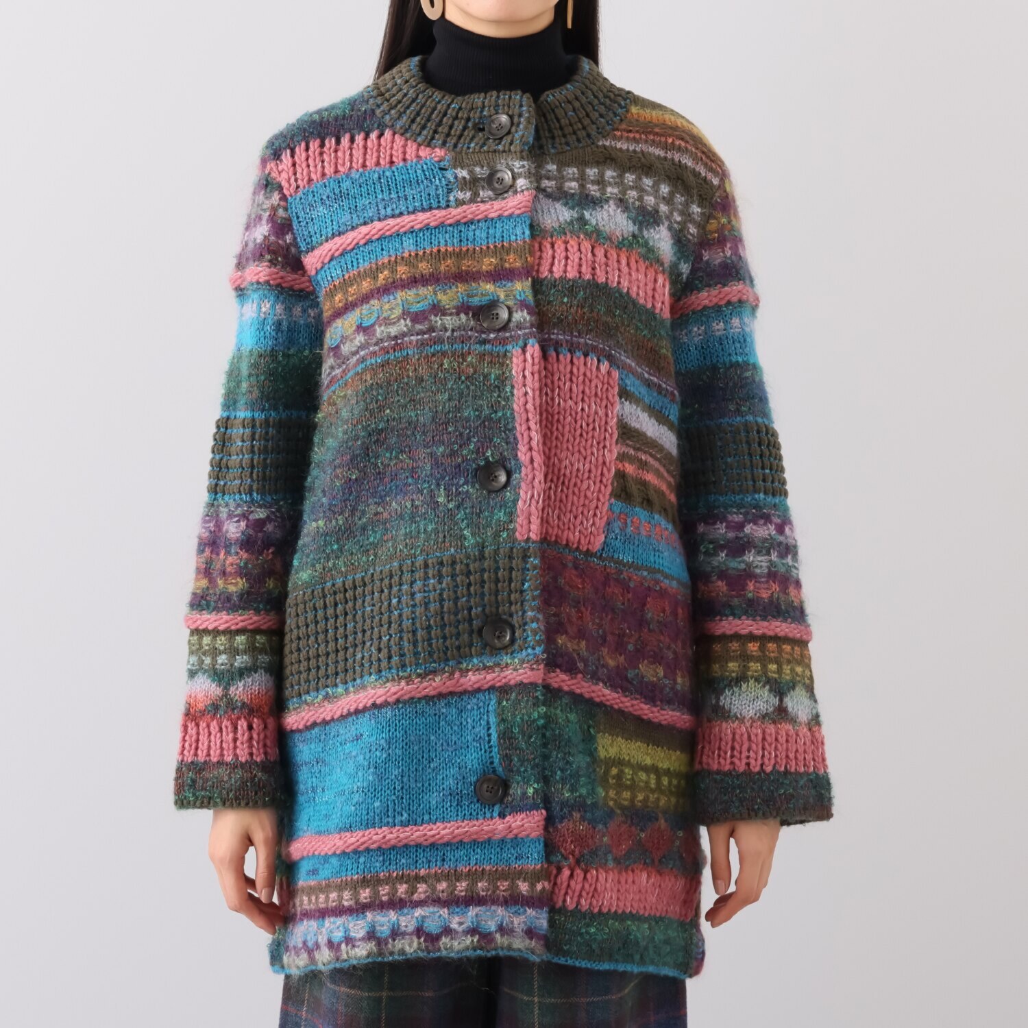 エム　アンド　キョウコ ローゲージ ニットコート