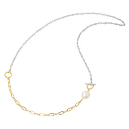 レクルール ステンレス 淡水パール マルチなアレンジができる デザインネックレス