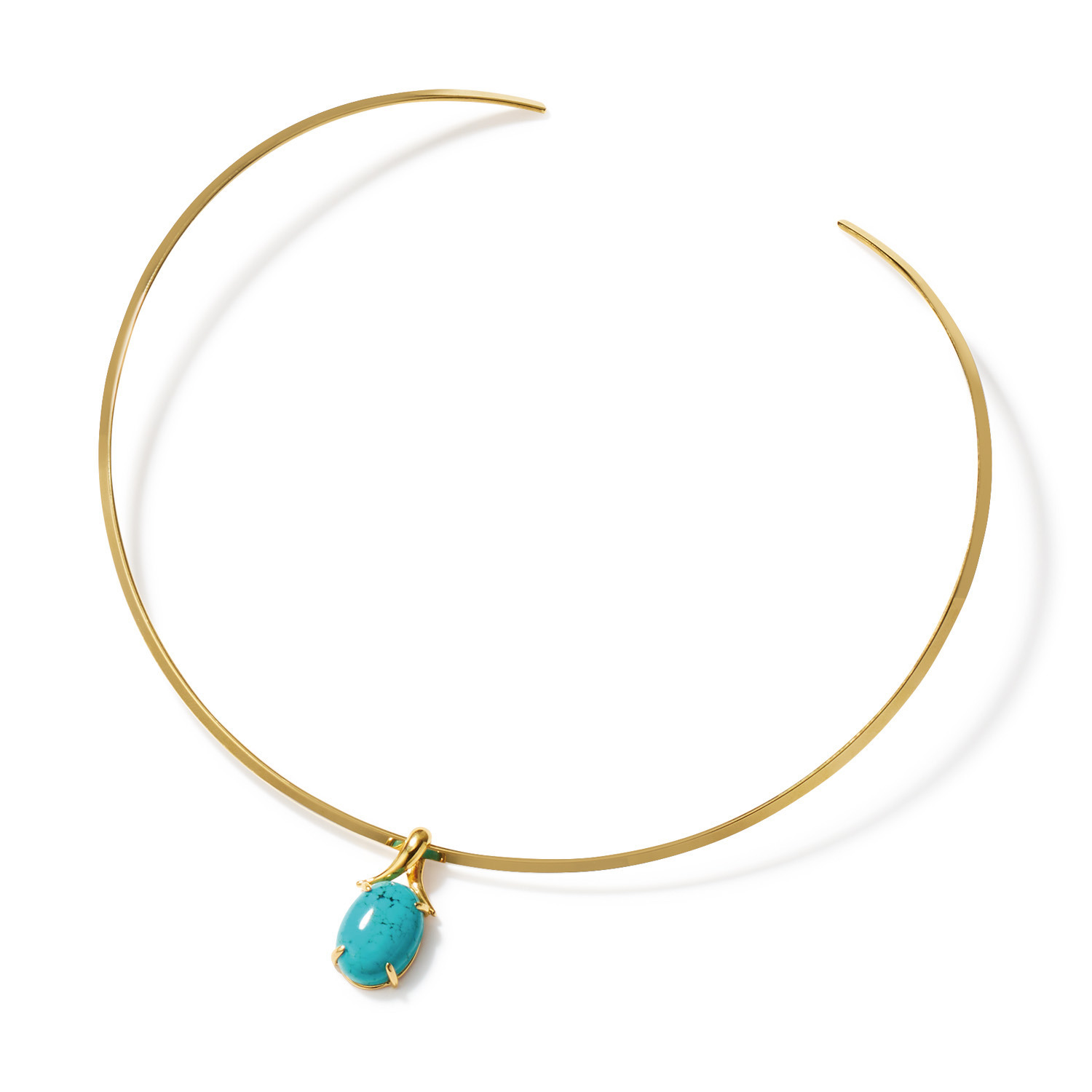 レクルール ステンレスＩＰコート ターコイズ チョーカーペンダント