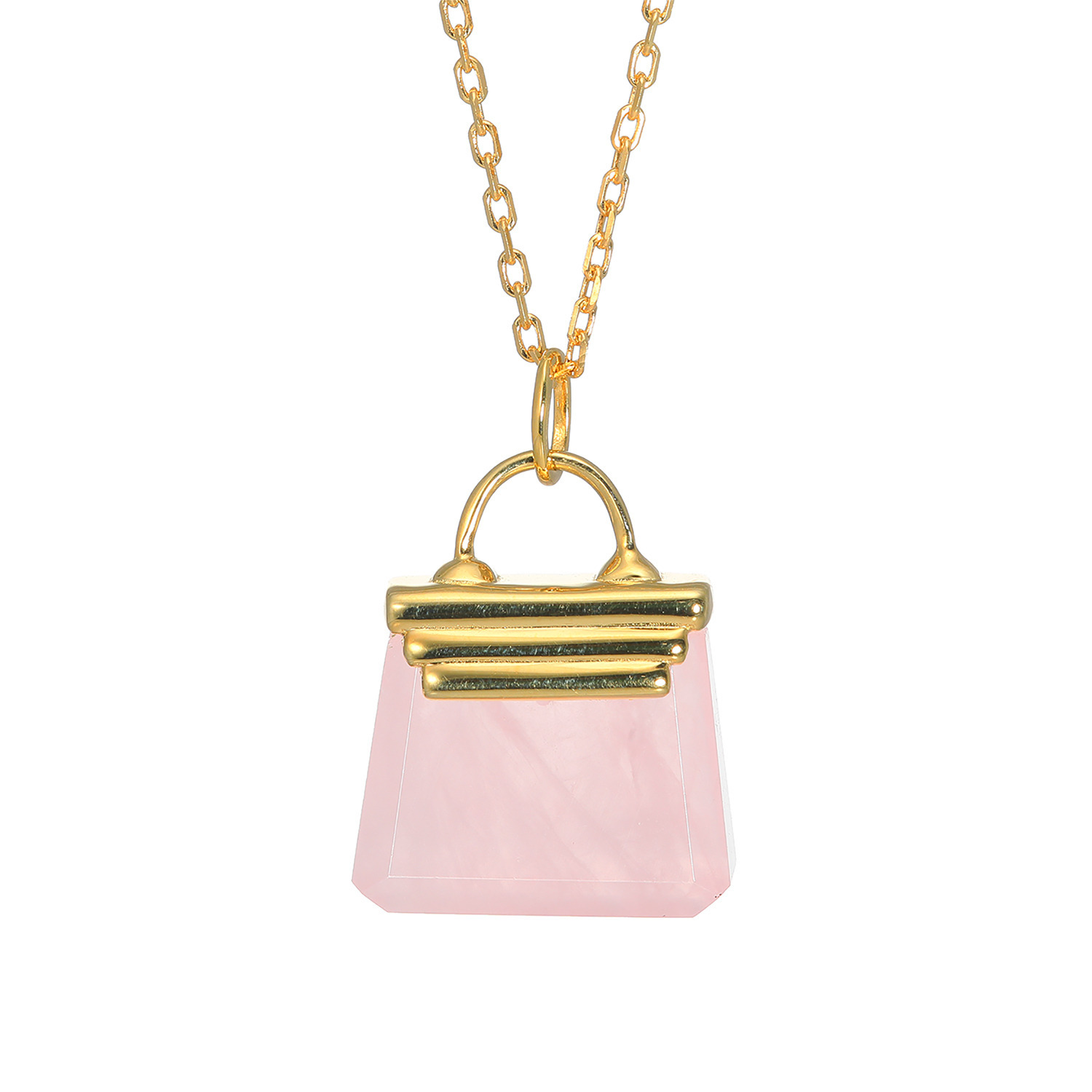 インプレスミー シルバー オリジナルカット ローズクォーツ マイプリティハンドバッグ ペンダント