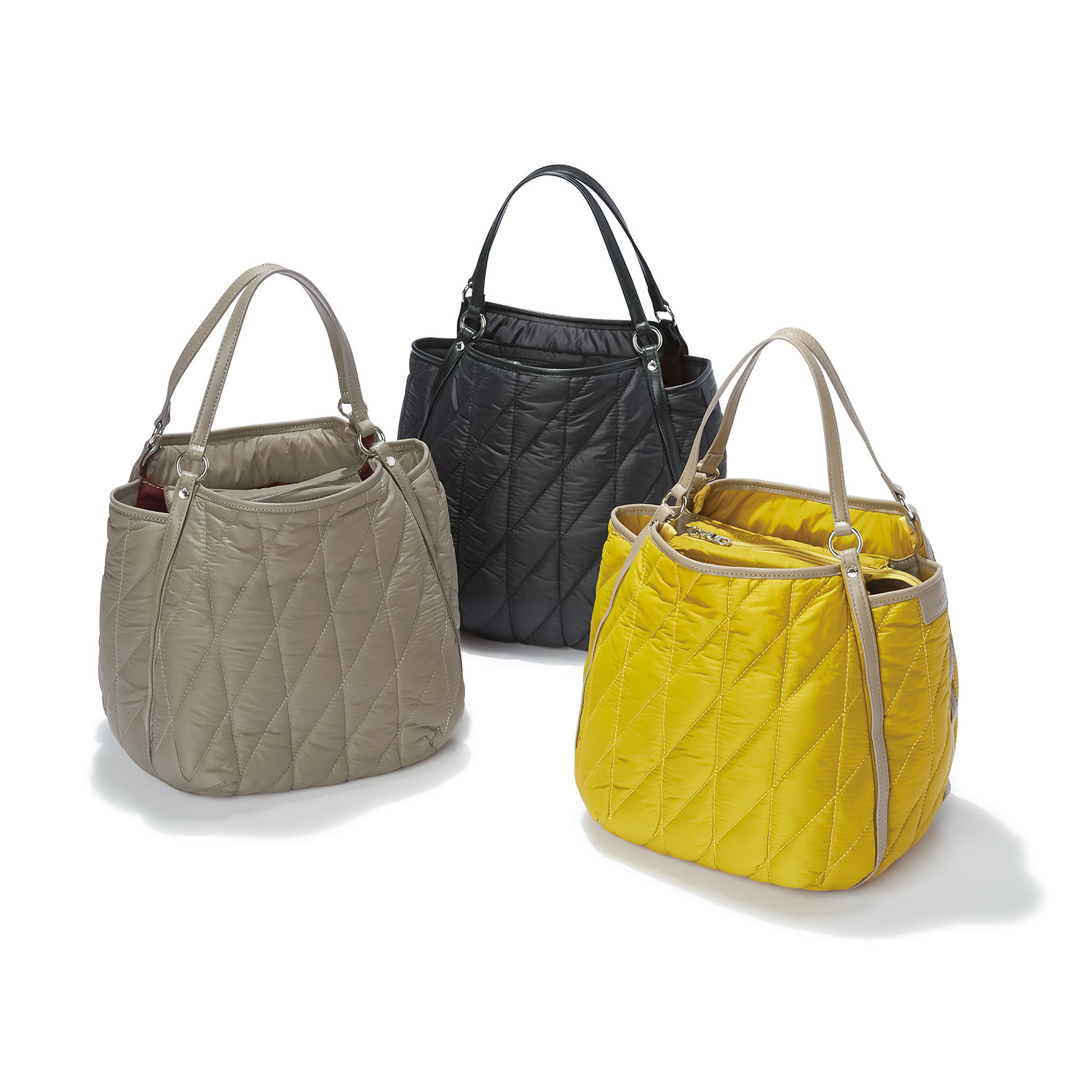 イザック バイアスキルト ３層ラウンドトートバッグ