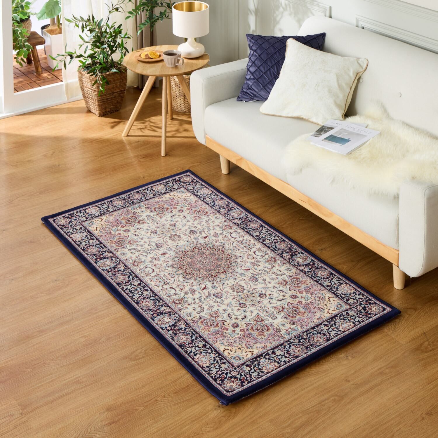 80×140cm＞エジプト製 緻密な織りウィルトン織高級ペルシャン