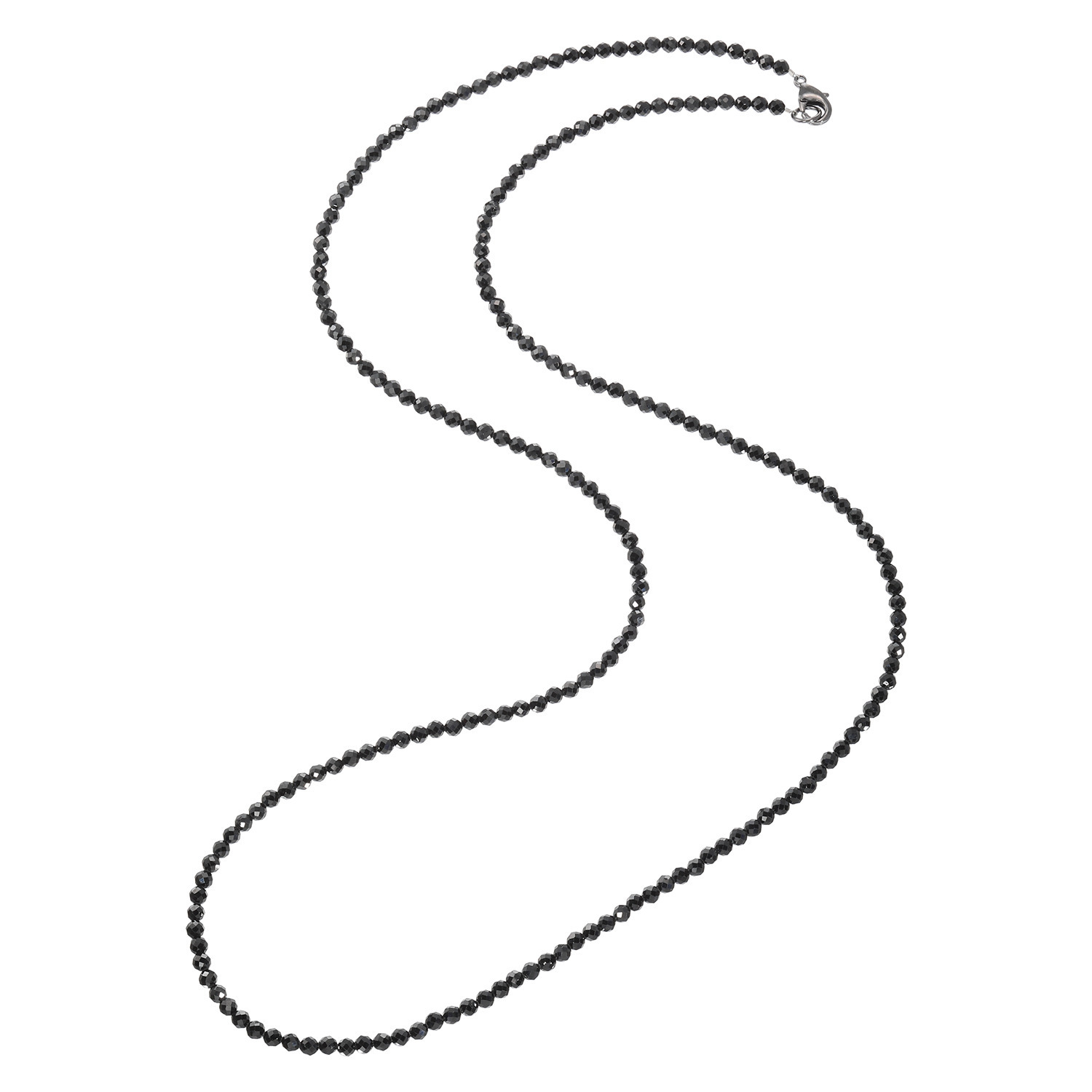 マダムヒロコ ブラックスピネル キラキラカット ロングネックレス “ブラックシャイン”