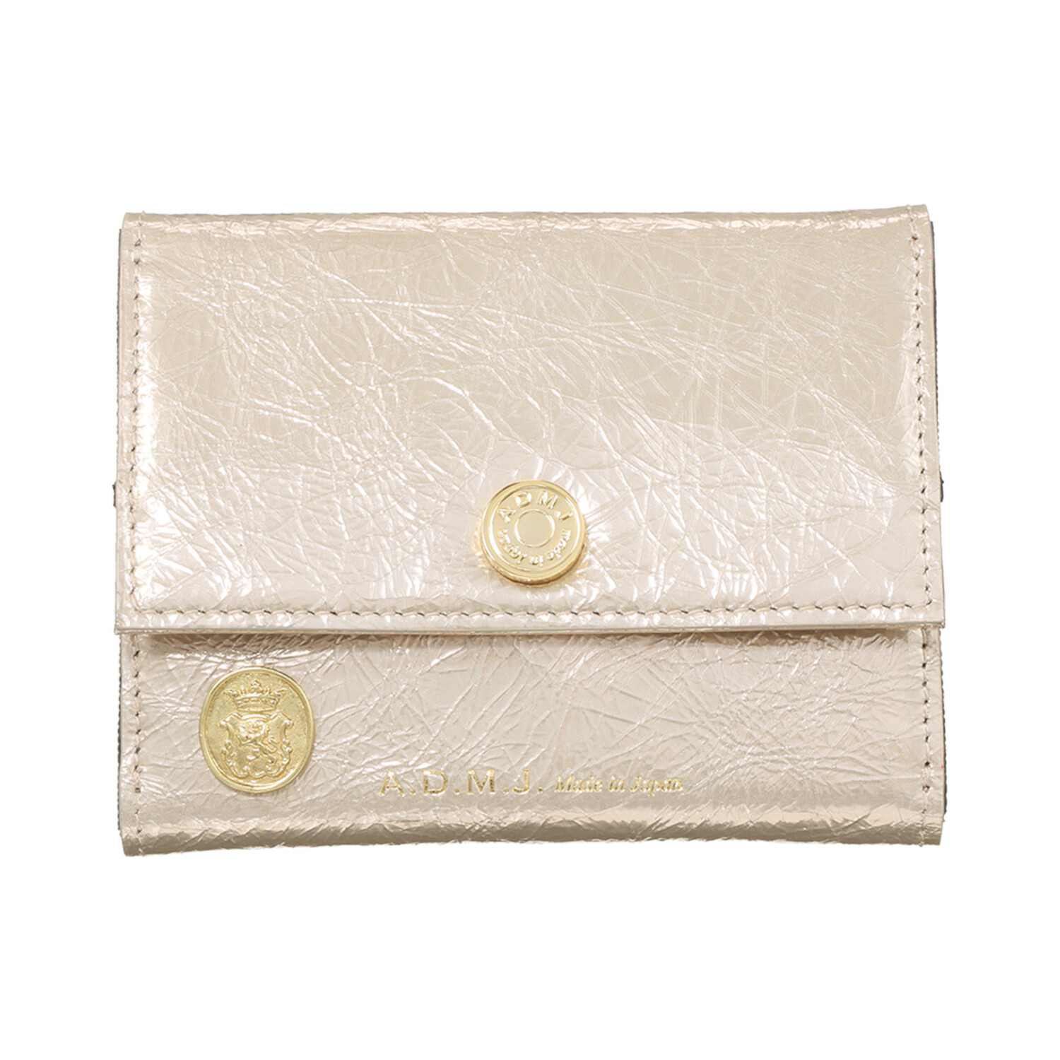 エーディーエムジェイ イタリアンレザー クラックメタル コインパース