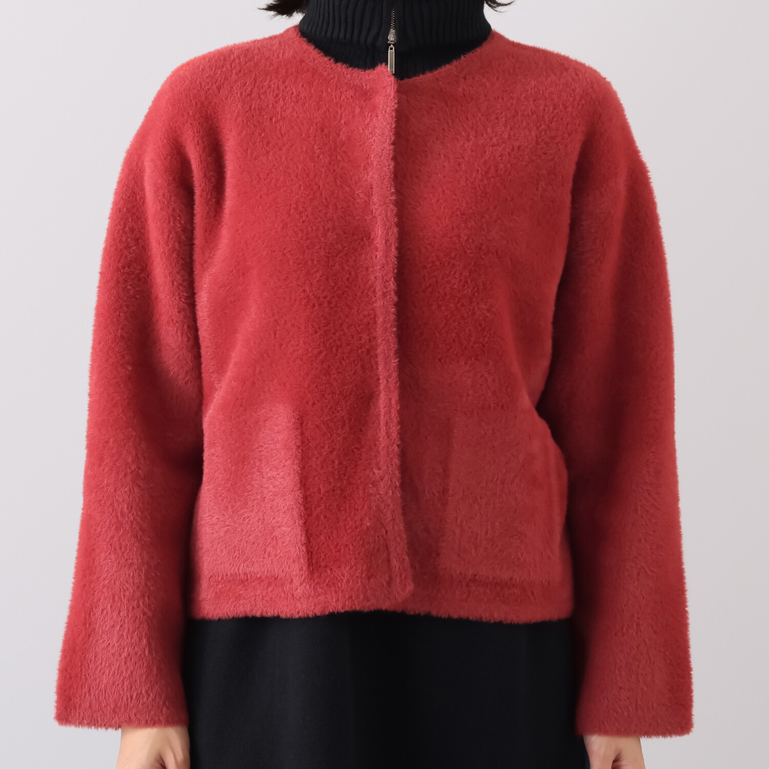 チーロ リバーシブル フェザーヤーン ニットカーディガン