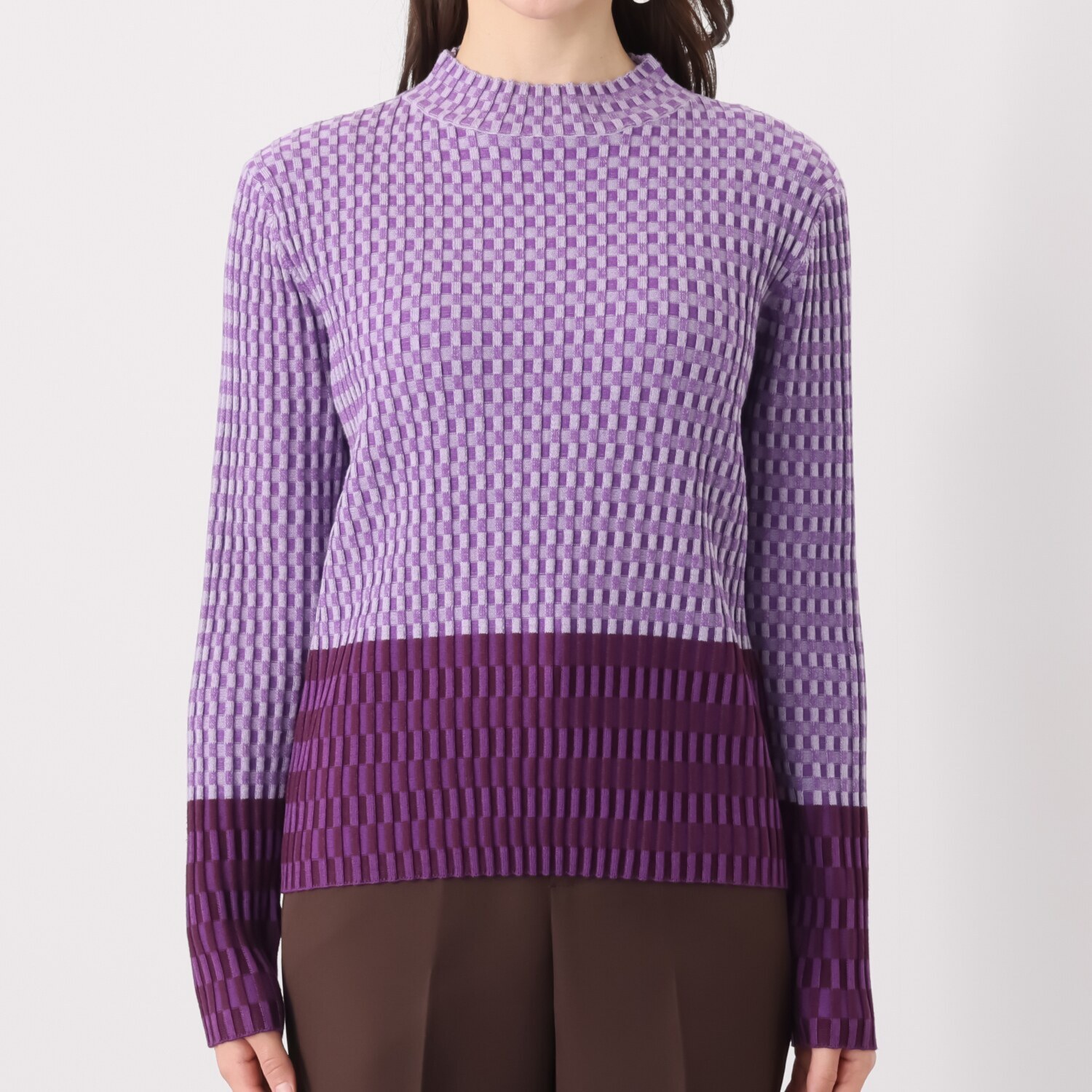 クリン　ヨシキ 配色リブニット プルオーバー