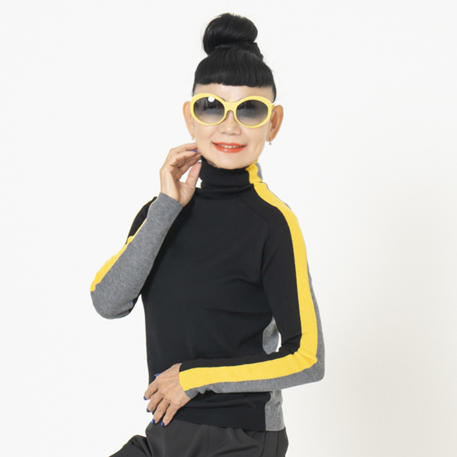 キョウコ　ヒガ 配色 ボトルネックプルオーバー