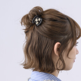 【新品未使用　タグ付き】コンプレックスビズ パールデザートクリップ　中　ブラウン コンプレックス・ビズ フローラルガラスパール デザートクリップ ＜中