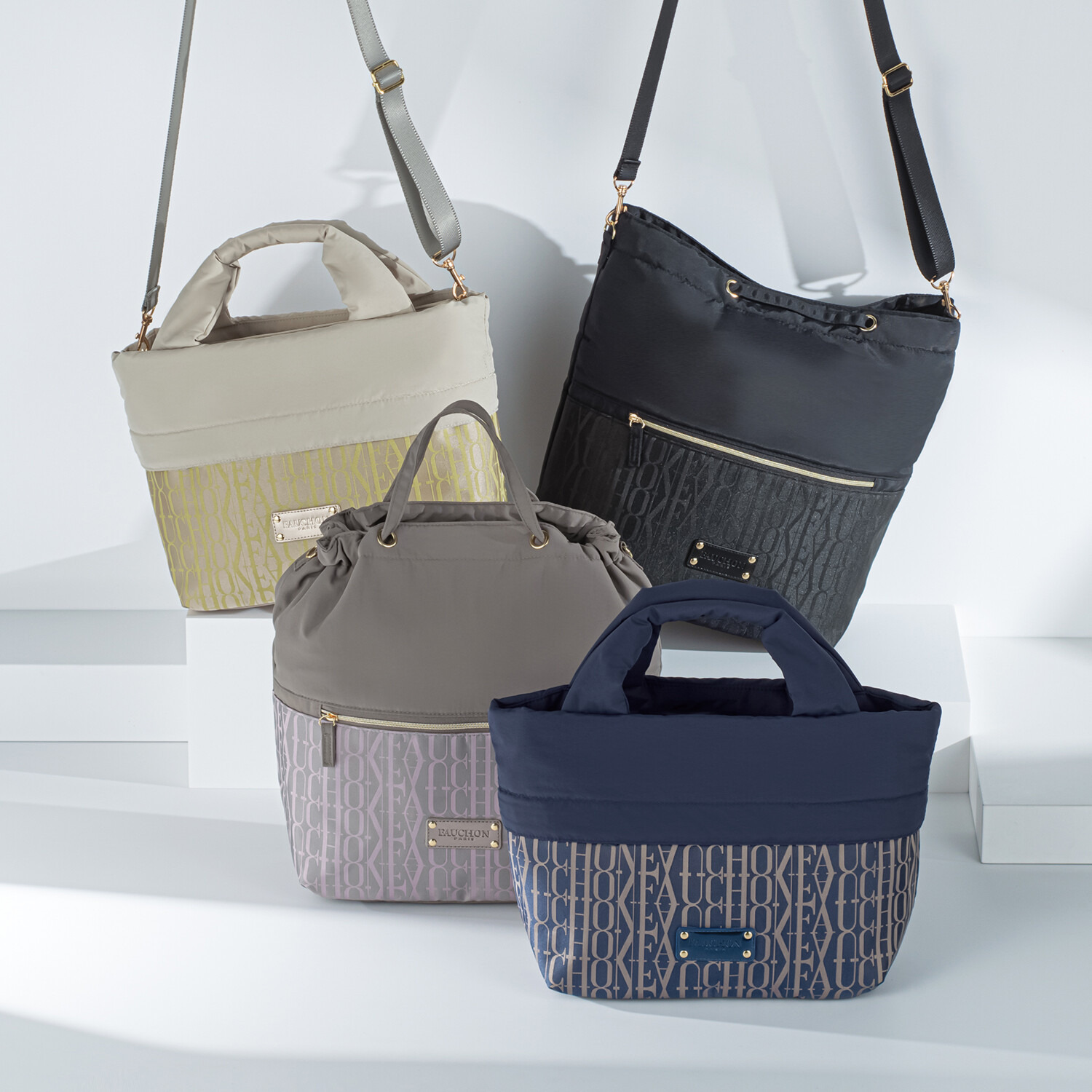 フォション ジャガード織 マルチに使える　軽量 ショルダートートバッグ