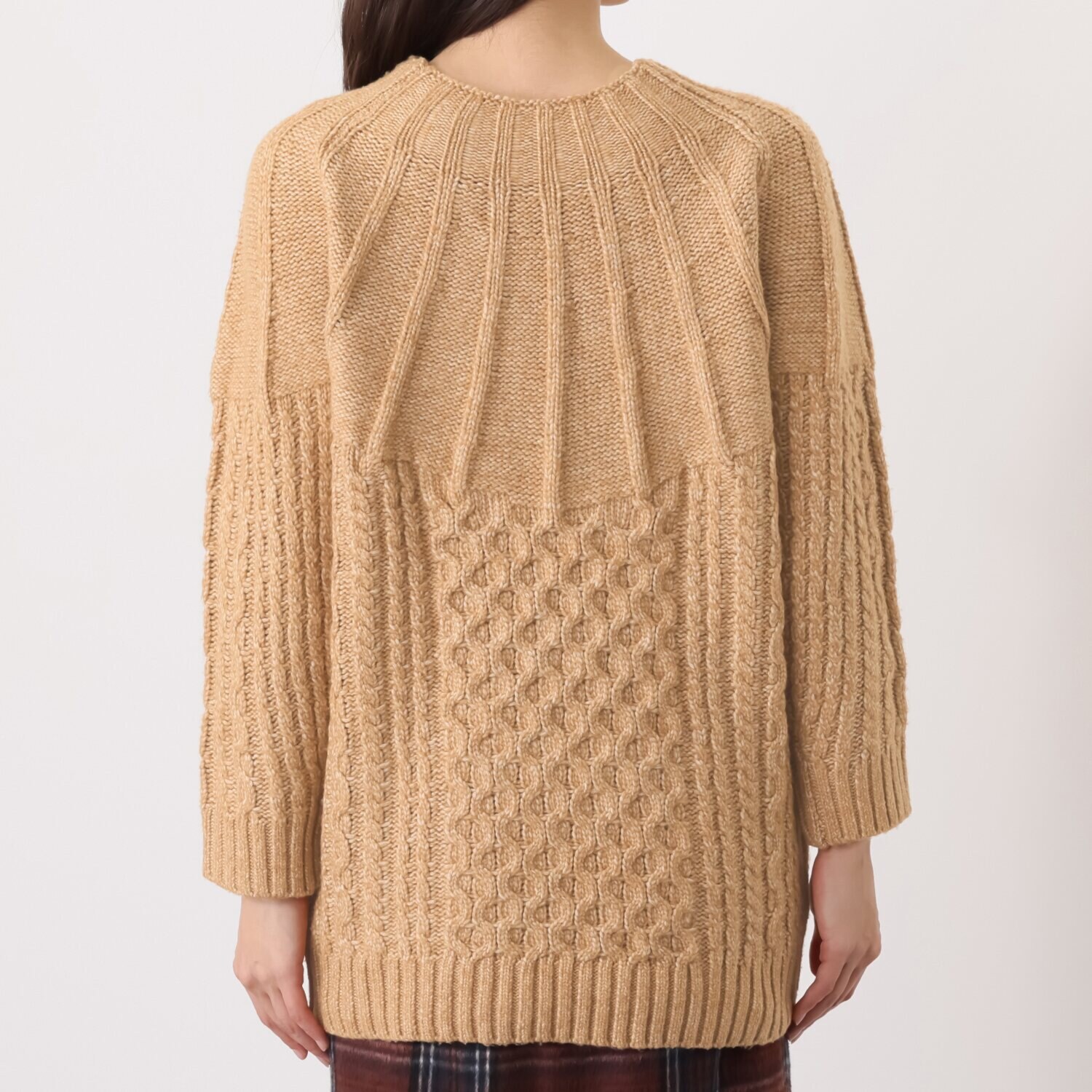 ボン・サンス 地柄ニット ロングプルオーバー