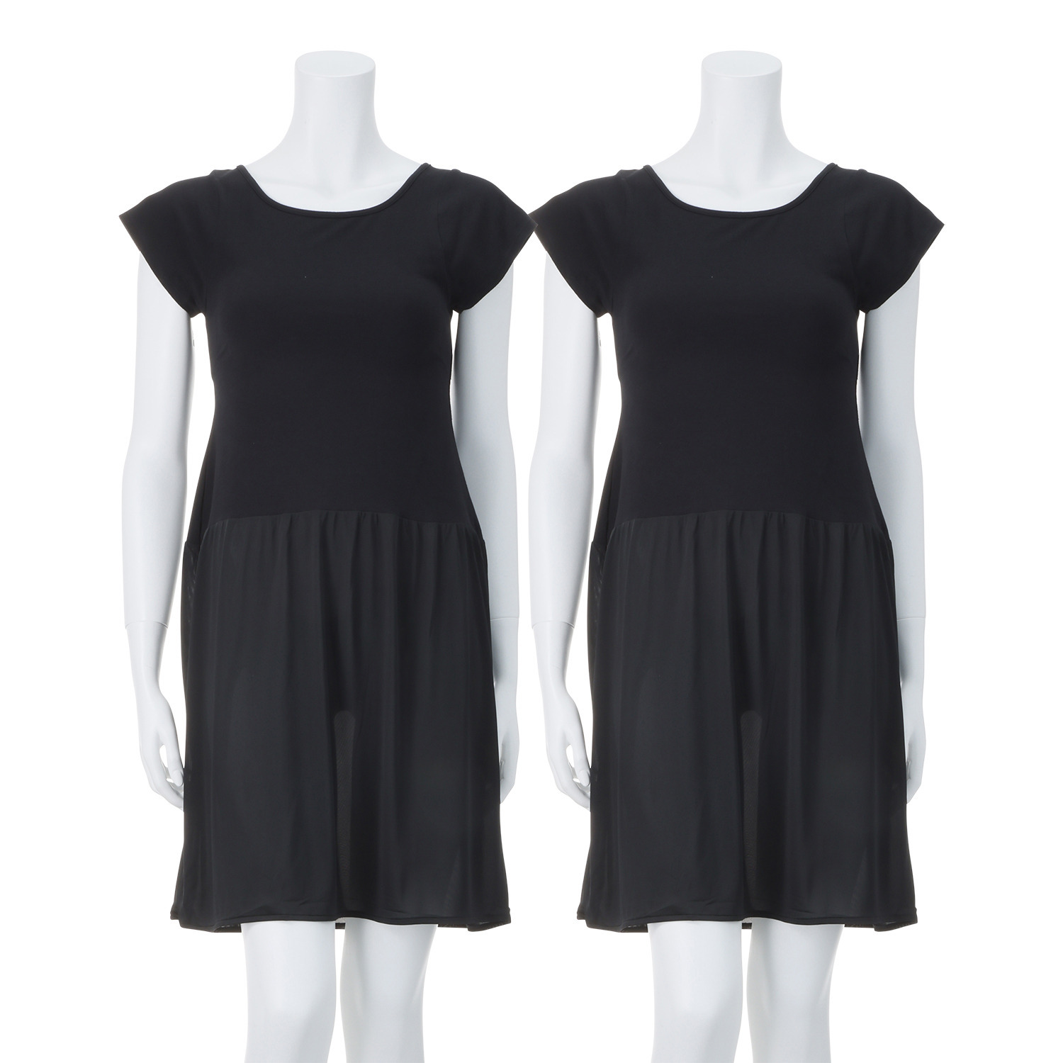 マリランテ ベンベルグ混生地使用 汗取りパッド付 フレンチスリーブスリップ 同色２枚セット ＜９０ｃｍ丈＞