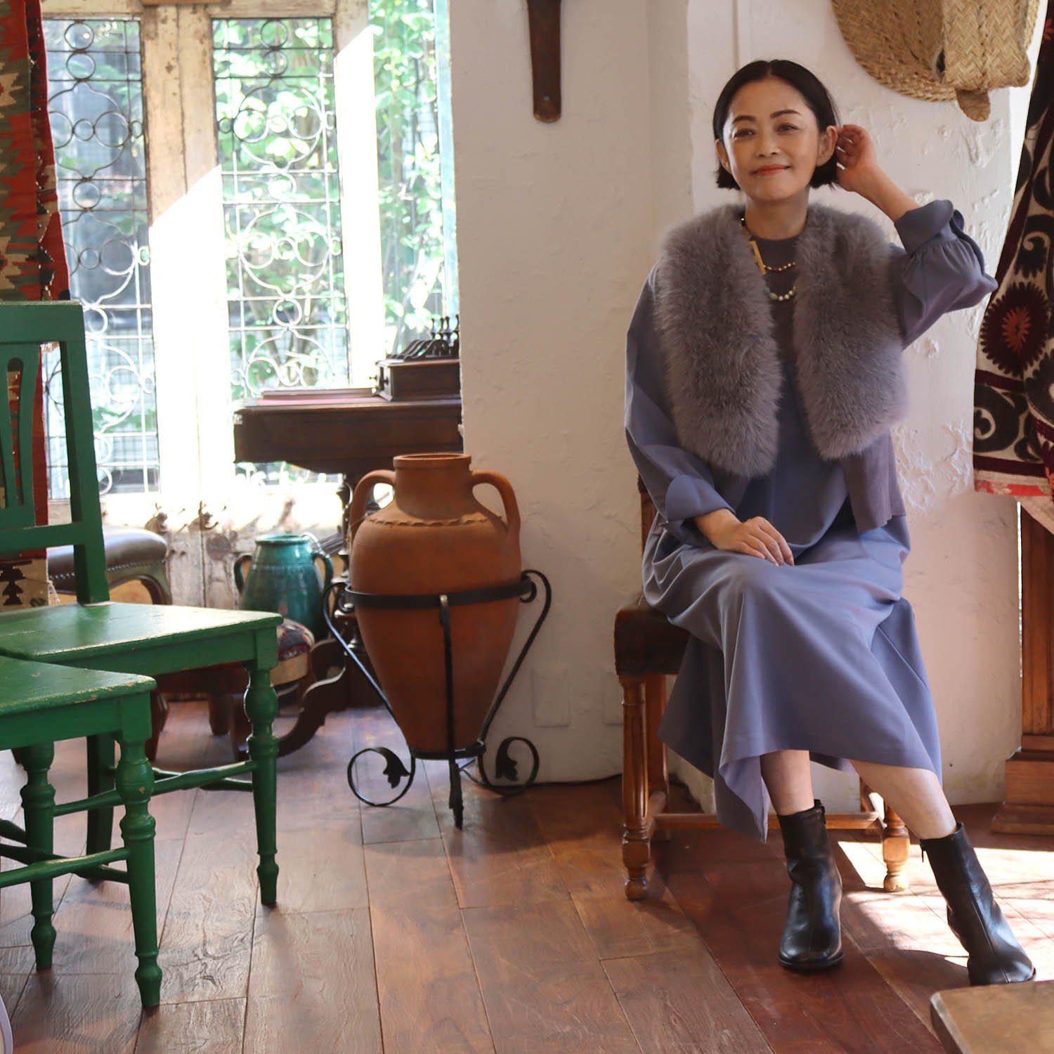 リラリー エコファーハーモニー ニットジレ