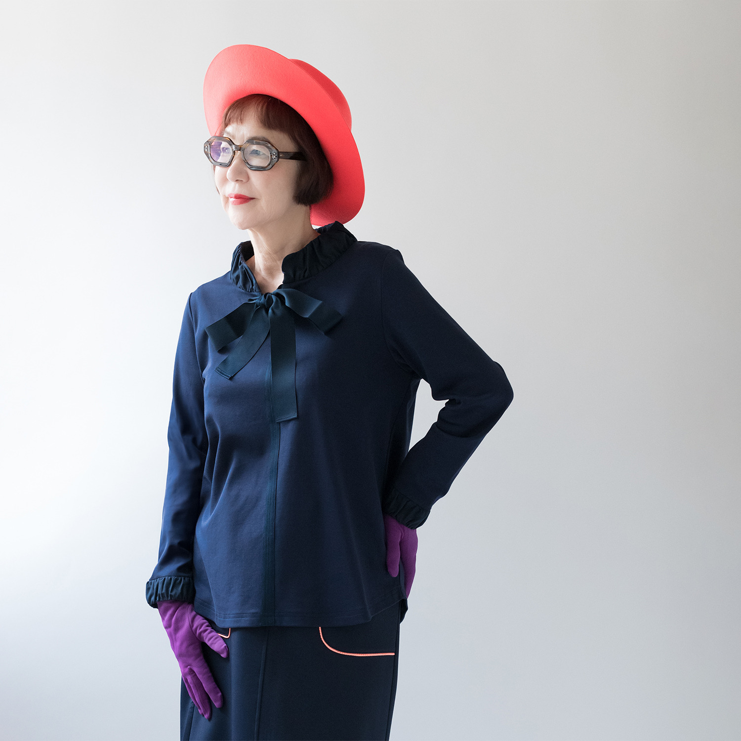 エムジェイアール　バイ マチコ　ジント　ロンドン リボンアクセント ジャージープルオーバー