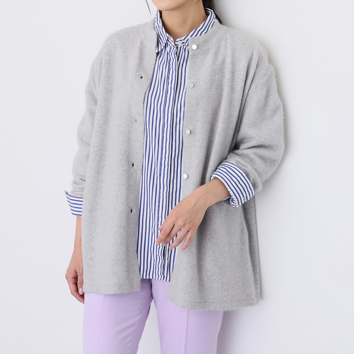 スピンブルー フォックスウールミックス あったかリラックスニット  