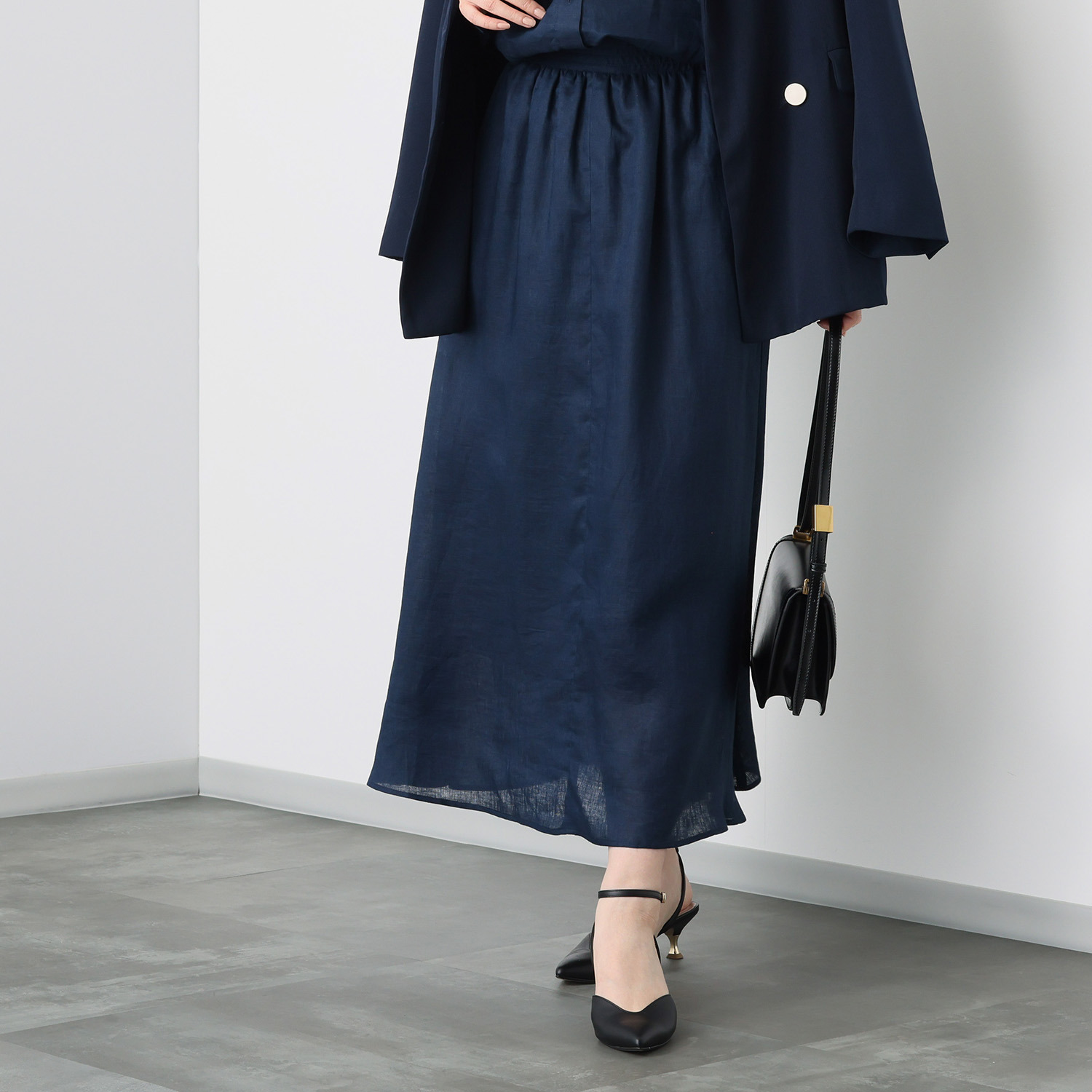 亀　恭子セレクト！ パールアンドクイーン フランスノルマンディー産 プレミアムリネン１００％ マーメイドスカート