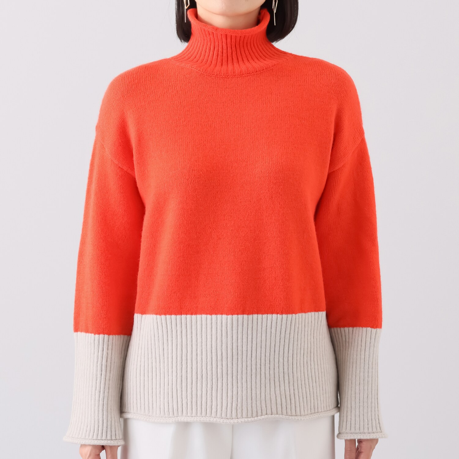 コイビトミサキ 配色アクセント ニットプルオーバー