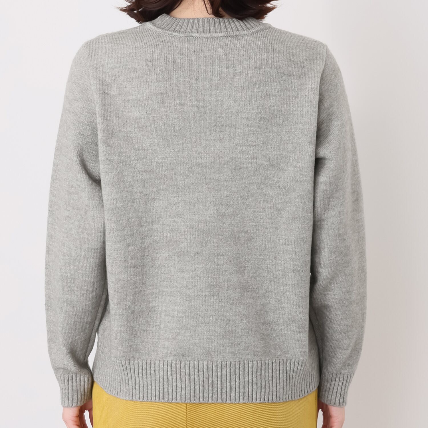 アリュメット デザイン刺しゅう クルーネック ニットプルオーバー