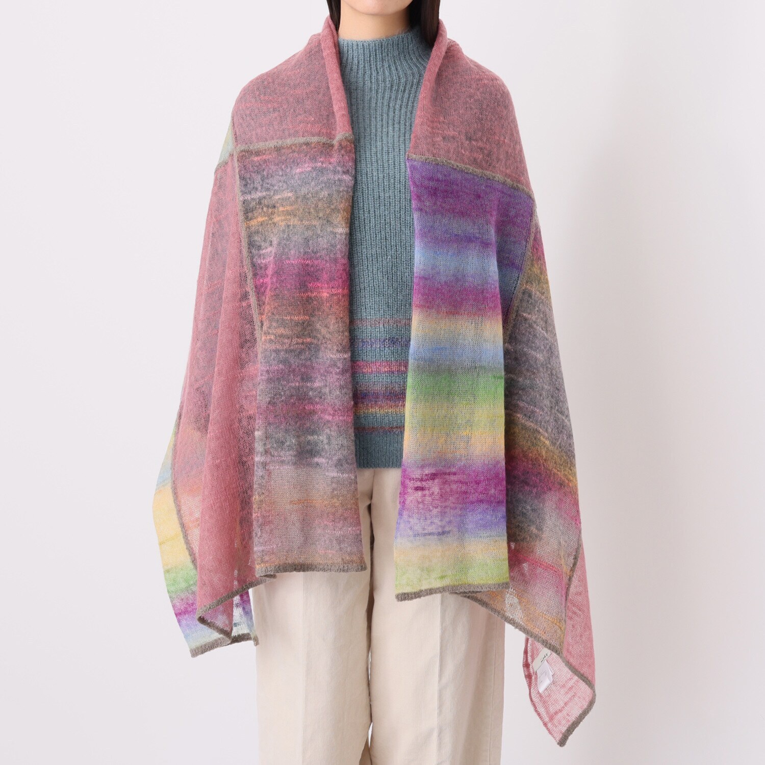 イイネス グラデーション モヘヤ混ストール