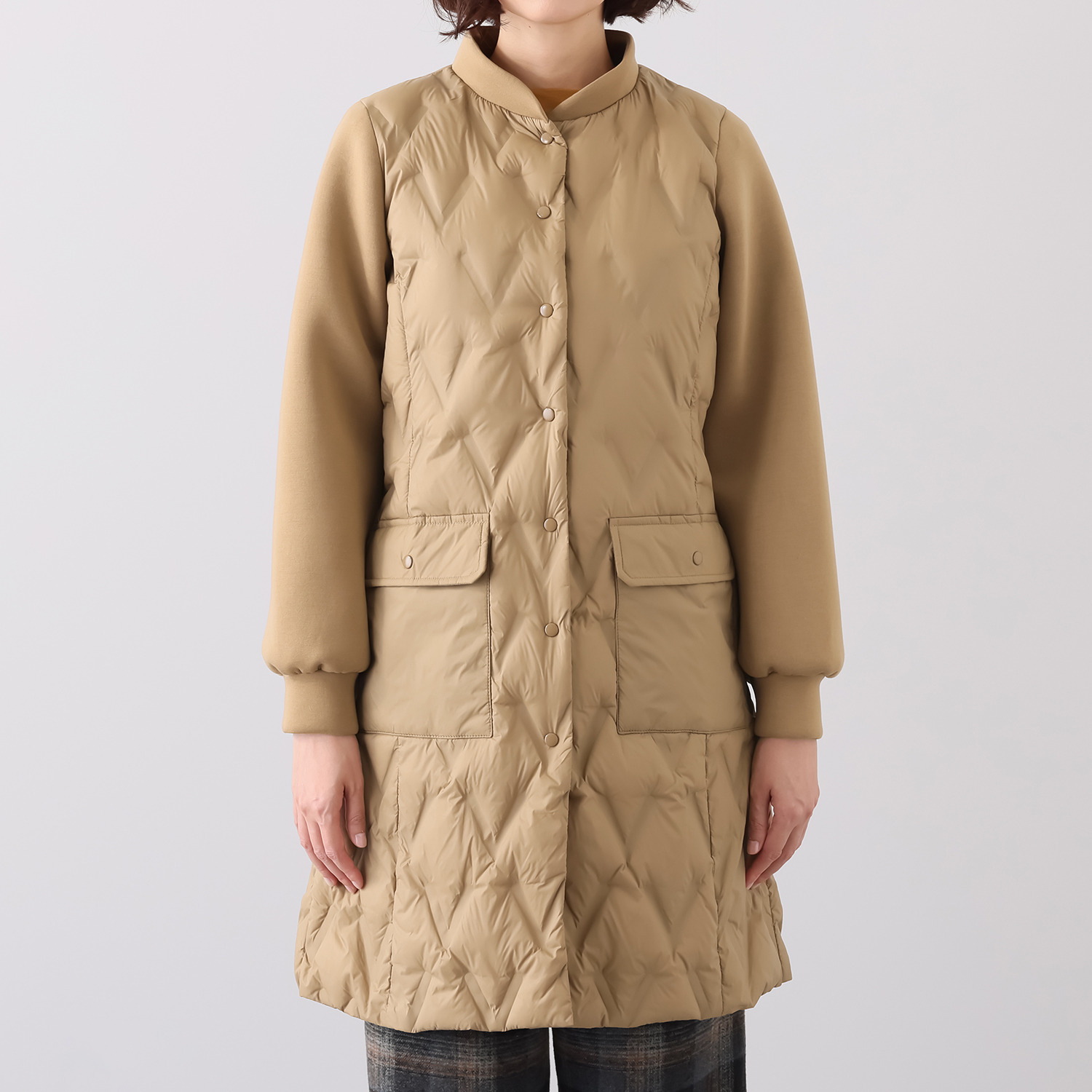 アンリック　オー　ブルー ウルトラ軽量 異素材切替 すっきり見えダウンコート