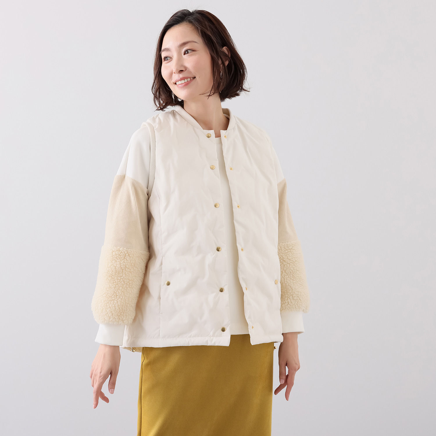 アンリック　オー　ブルー ファイバーダウン リブアクセント シームレスベスト