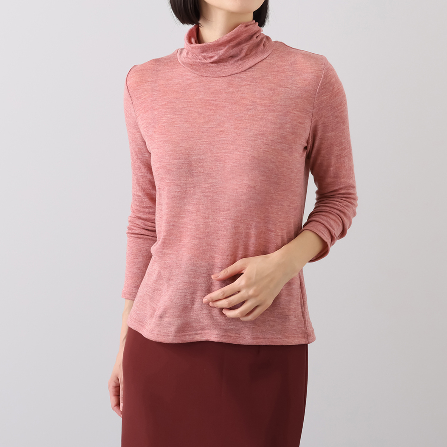 ダジュール 二重タートルネック ねじりデザイン プルオーバー