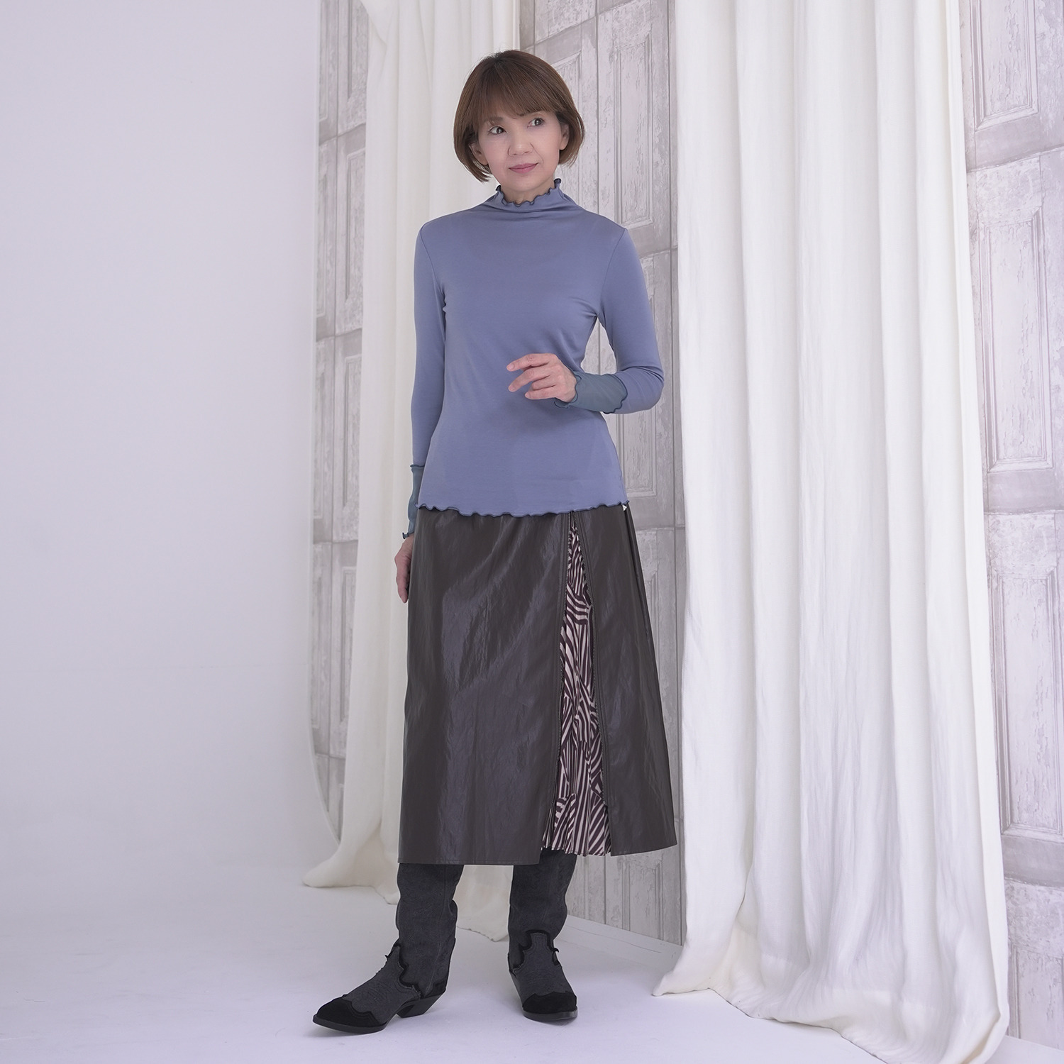 エムズ　スタイル ベアフライス 袖口チュール切替 プルオーバー